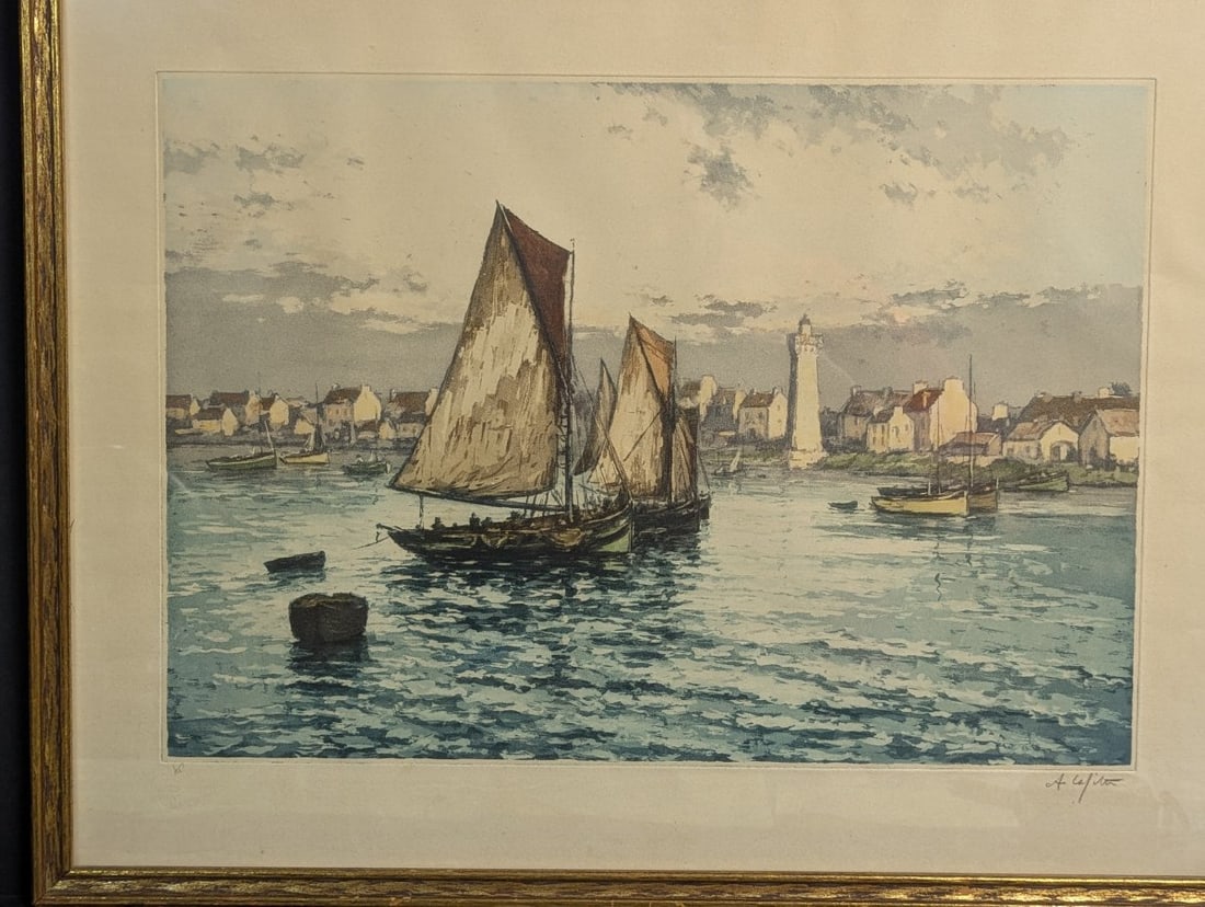 Manuel Robbe A. Lafitte Framed Print Coastal Scene - 2