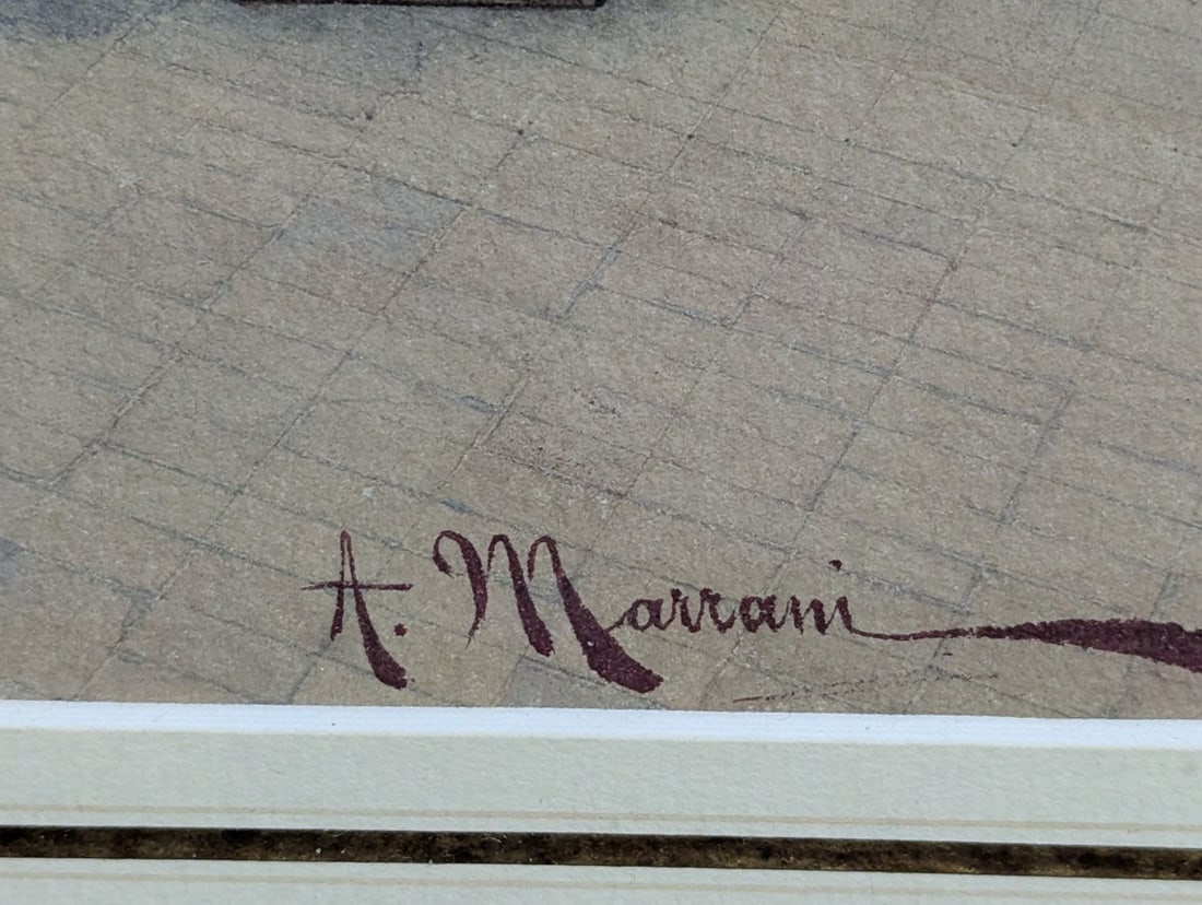 Captivating Watercolor by A. Marrani of Santa Maria Novella Choir - 11