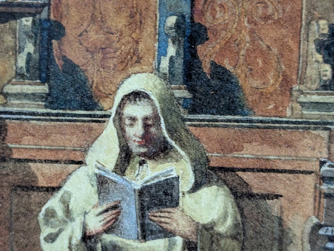 Captivating Watercolor by A. Marrani of Santa Maria Novella Choir - 13