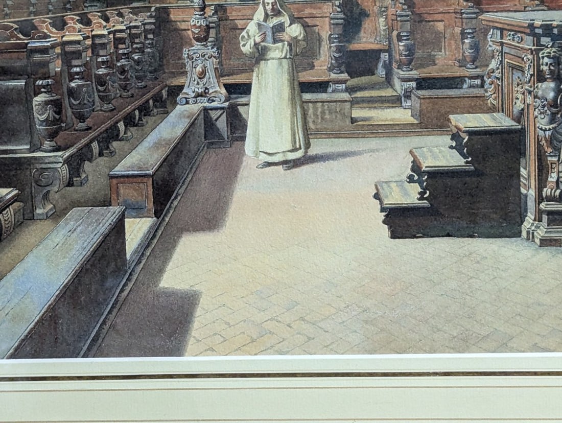 Captivating Watercolor by A. Marrani of Santa Maria Novella Choir - 8