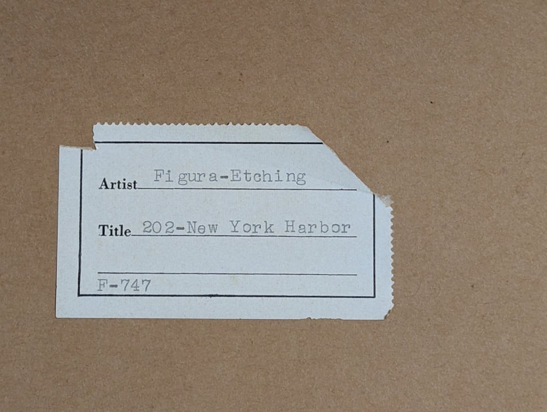 Hans Figura Etching Manhattan Docks Brooklyn Signed Art - 16