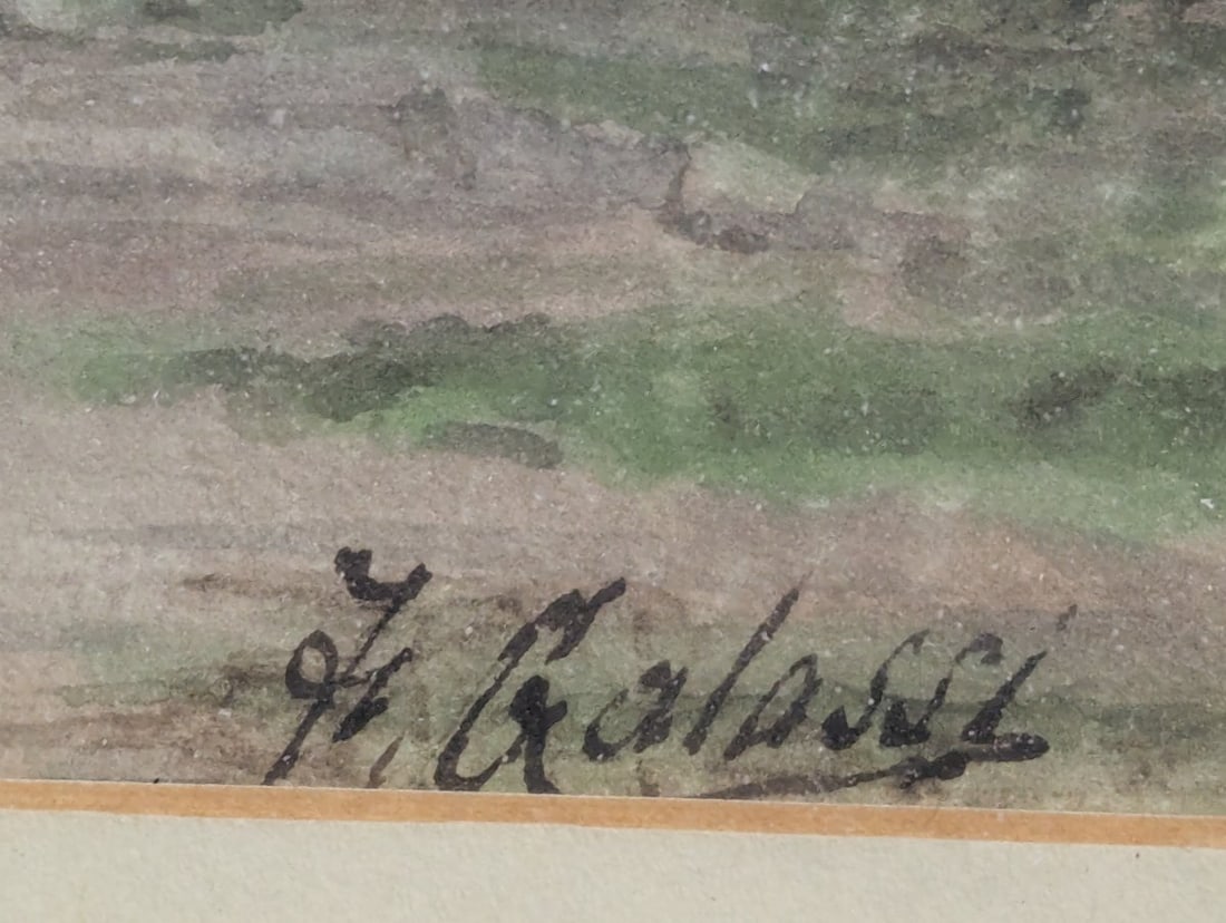 Charming Early 20th Century Watercolor by F. Galassi Shepherd at Shrine - 6