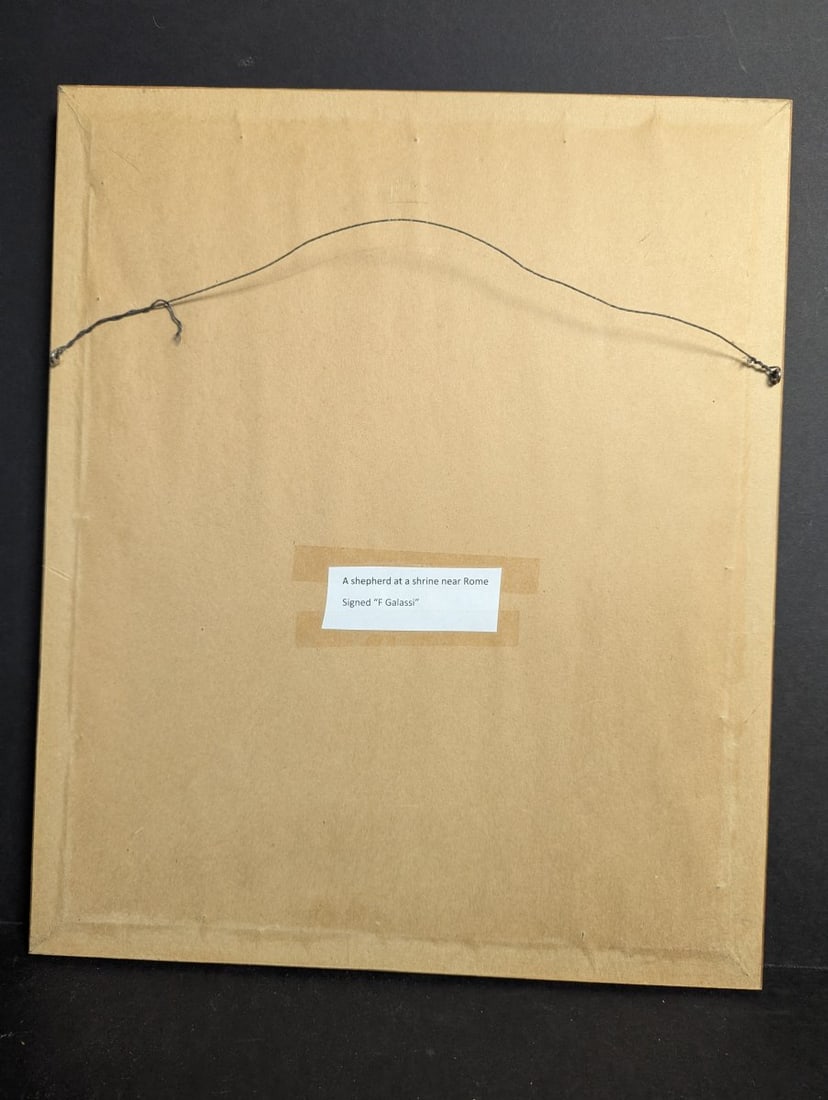 Charming Early 20th Century Watercolor by F. Galassi Shepherd at Shrine - 9