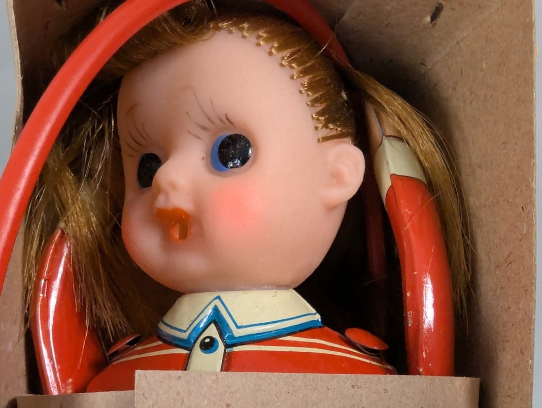 Vintage Mechanical Spin-A-Hoop Toy Made in Japan Collectible - 3