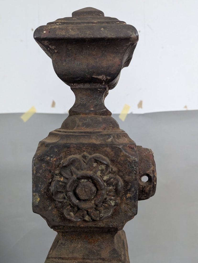 Antique Cast Iron Newel Post Architectural Decor Victorian Design - 2