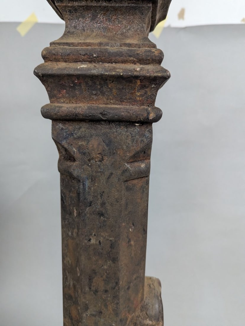 Antique Cast Iron Newel Post Architectural Decor Victorian Design - 3