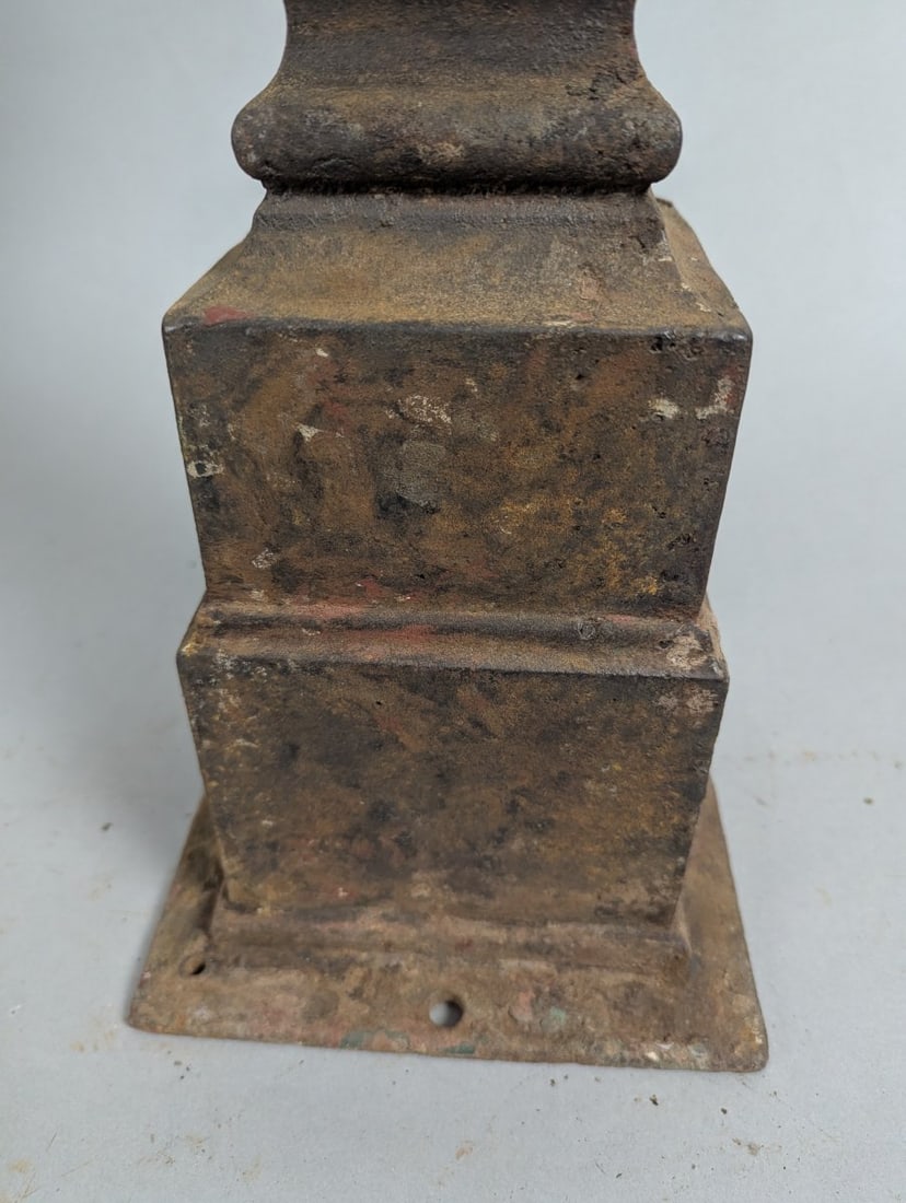 Antique Cast Iron Newel Post Architectural Decor Victorian Design - 5