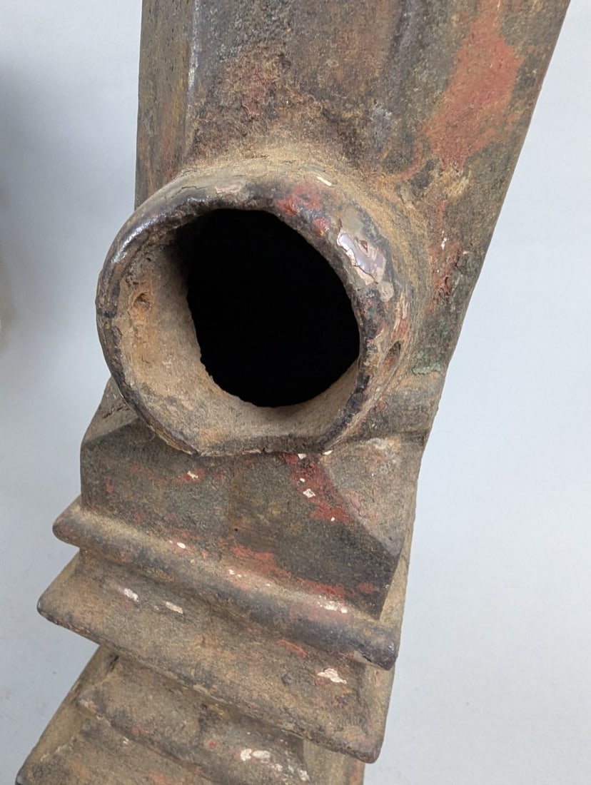 Antique Cast Iron Newel Post Architectural Decor Victorian Design - 7