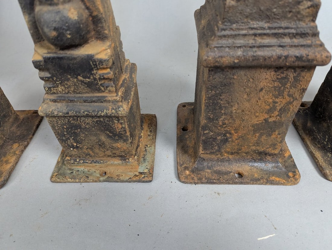 Set of 4 Victorian Cast Iron Newel Posts Architectural Salvage Garden Decor - 6