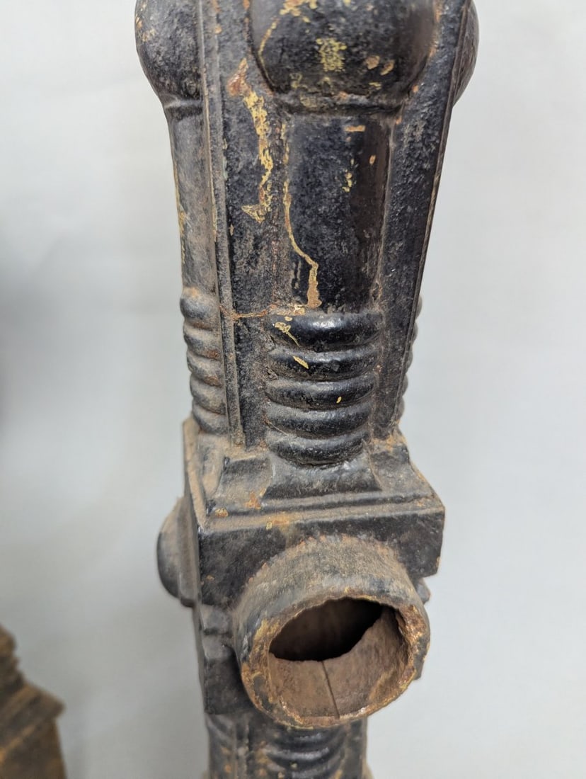 Set of 4 Victorian Cast Iron Newel Posts Architectural Salvage Garden Decor - 7