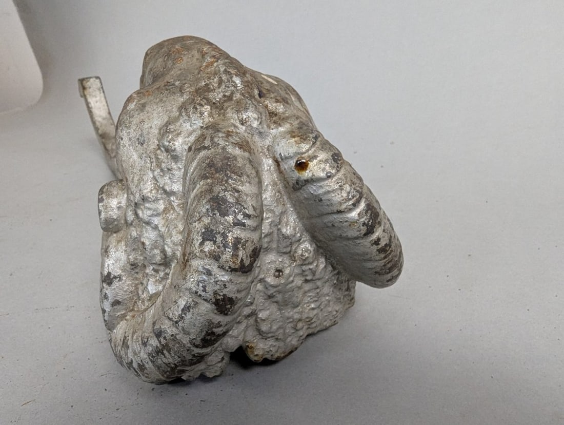 Antique Cast Iron Rams Head Unique Decorative Element - 5