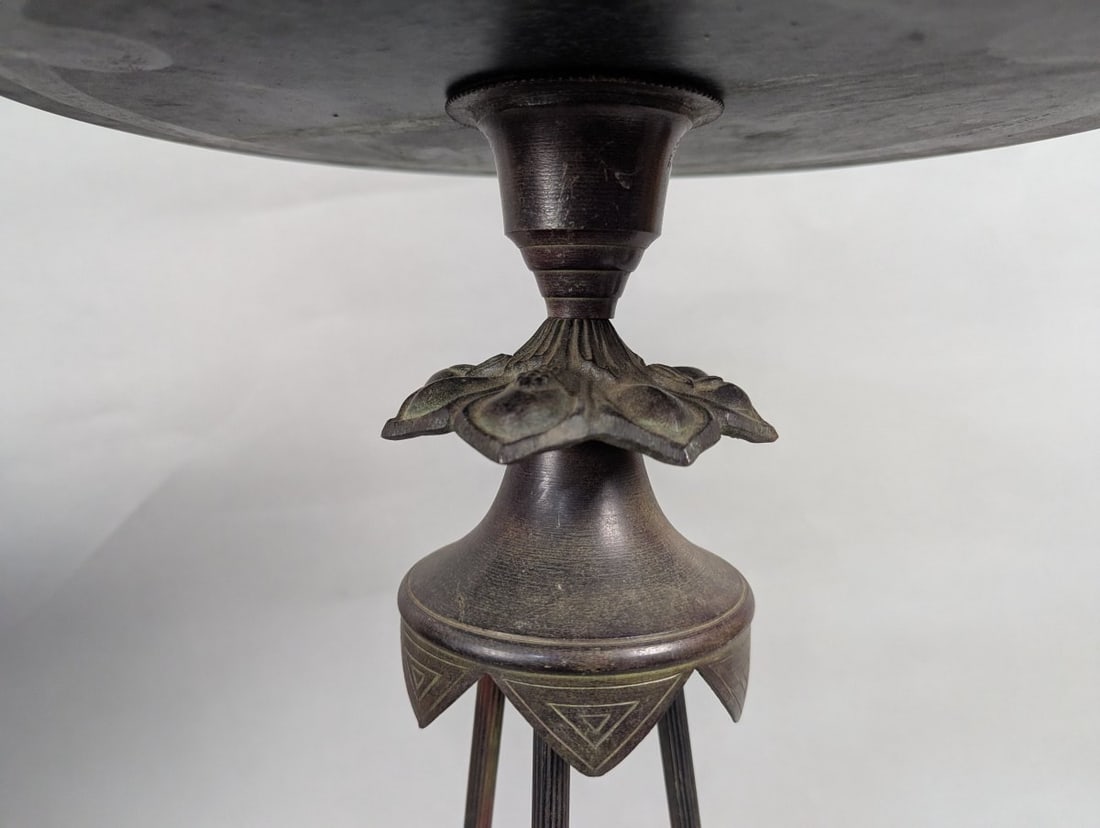 Antique Bronze Marble Gueridon Table Neo-Classical Pompeian Revival - 3