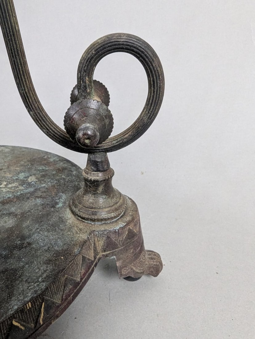 Antique Bronze Marble Gueridon Table Neo-Classical Pompeian Revival - 5