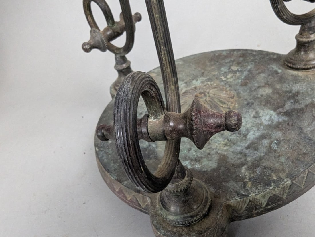 Antique Bronze Marble Gueridon Table Neo-Classical Pompeian Revival - 6