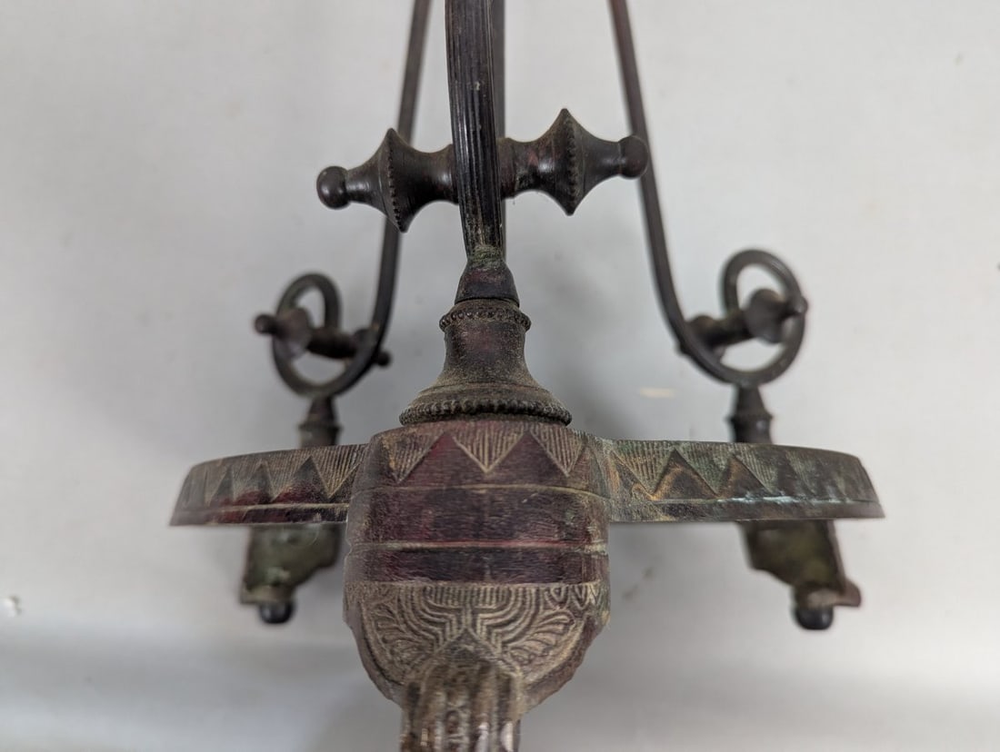 Antique Bronze Marble Gueridon Table Neo-Classical Pompeian Revival - 8