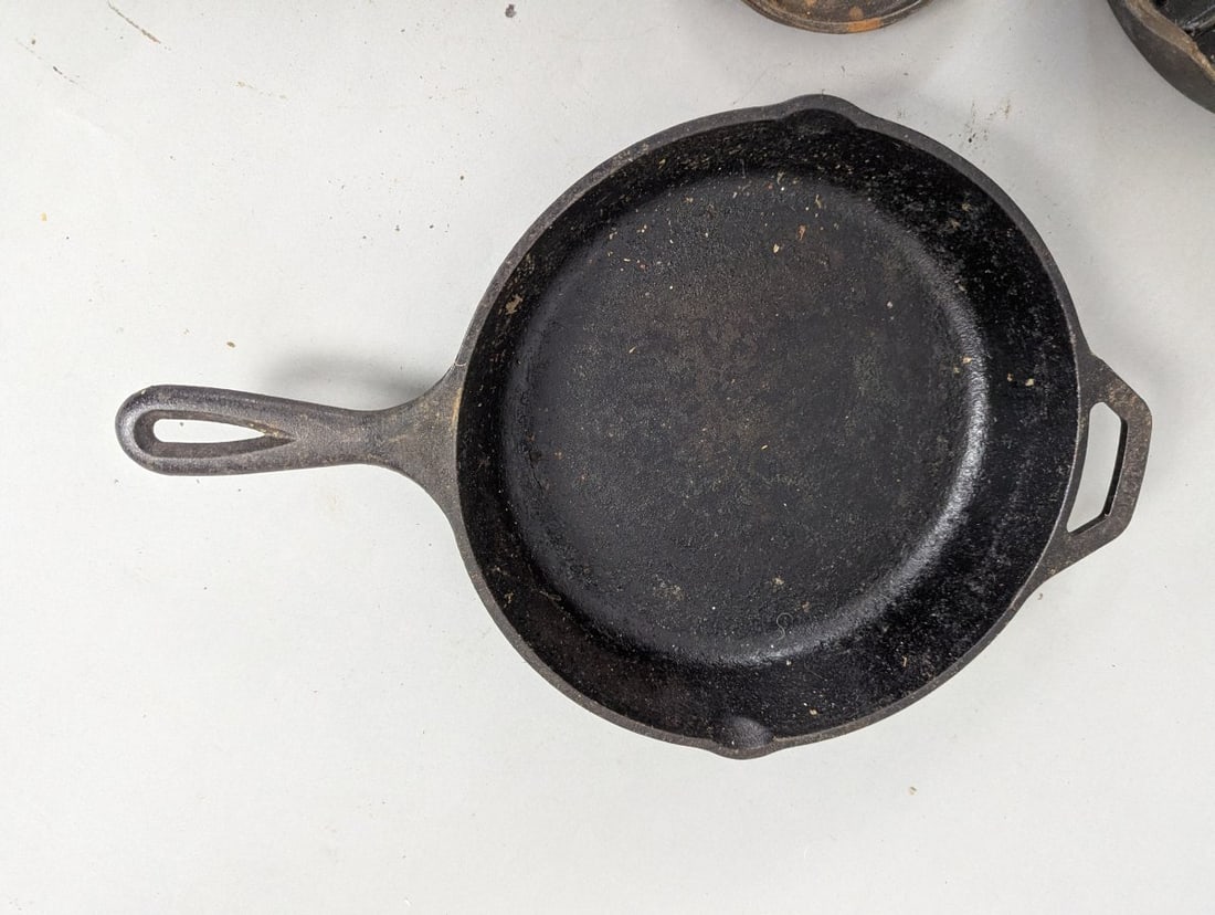 Vintage Cast Iron Skillet Set Lodge Wagner Collection Restore Required - 2