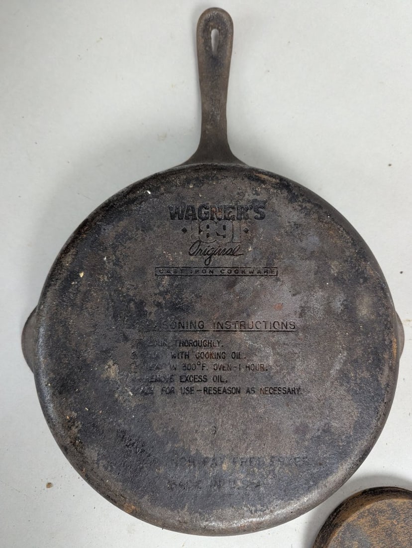 Vintage Cast Iron Skillet Set Lodge Wagner Collection Restore Required - 6