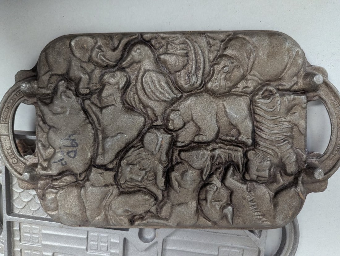 Collection of John Wright Vintage Cast Iron Baking Molds Themes - 9