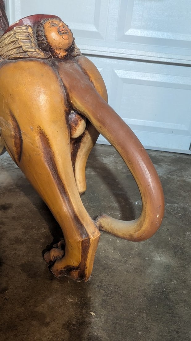 Antique Hand Painted Carousel Lion Figure with Matching Animals - 11