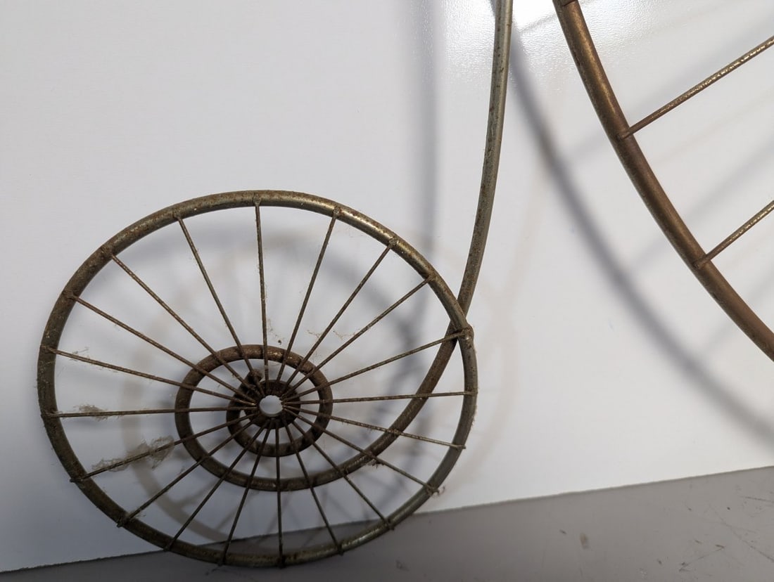 Vintage Penny-Farthing Metal Bicycle Wall Art Sculpture Unique Decor Piece - 2