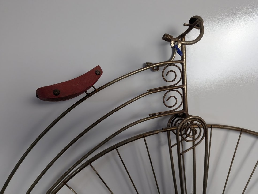 Vintage Penny-Farthing Metal Bicycle Wall Art Sculpture Unique Decor Piece - 4