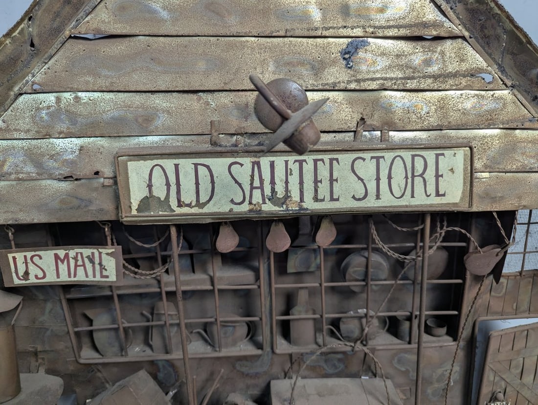 Bill Roy Brutalist Metal Sculpture of Historic Old Sautee Store - 3