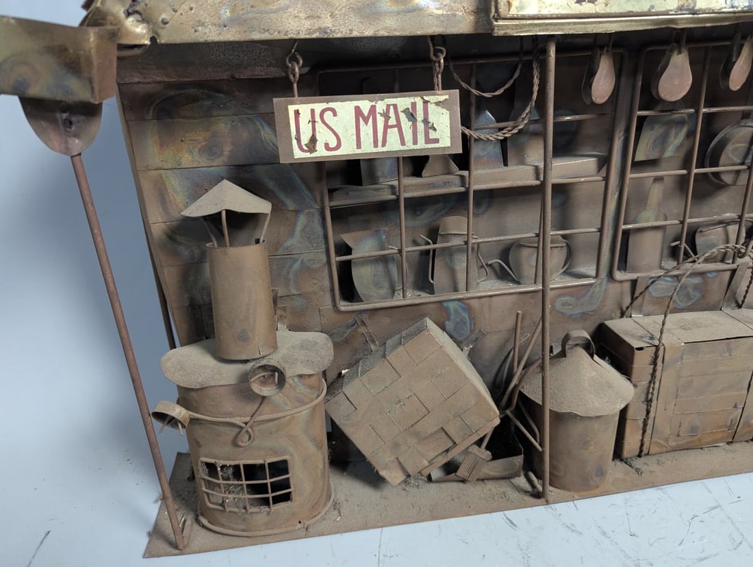 Bill Roy Brutalist Metal Sculpture of Historic Old Sautee Store - 4