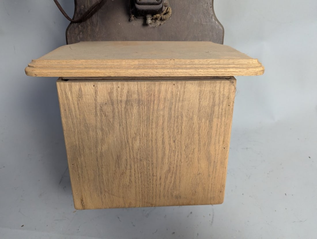 Antique Wall Telephone Rev-O-Noc Oak Collectible Decor Vintage - 4