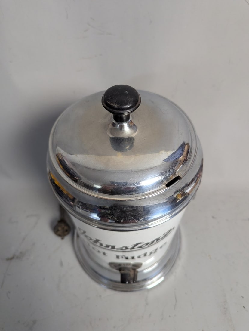 Vintage Johnston's Hot Fudge Warmer Collectible Soda Fountain Item - 2