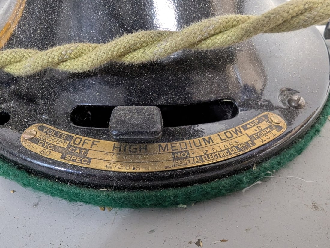 Restored GE Vintage Electric Oscillating Fan Art Deco Design Works Great - 10