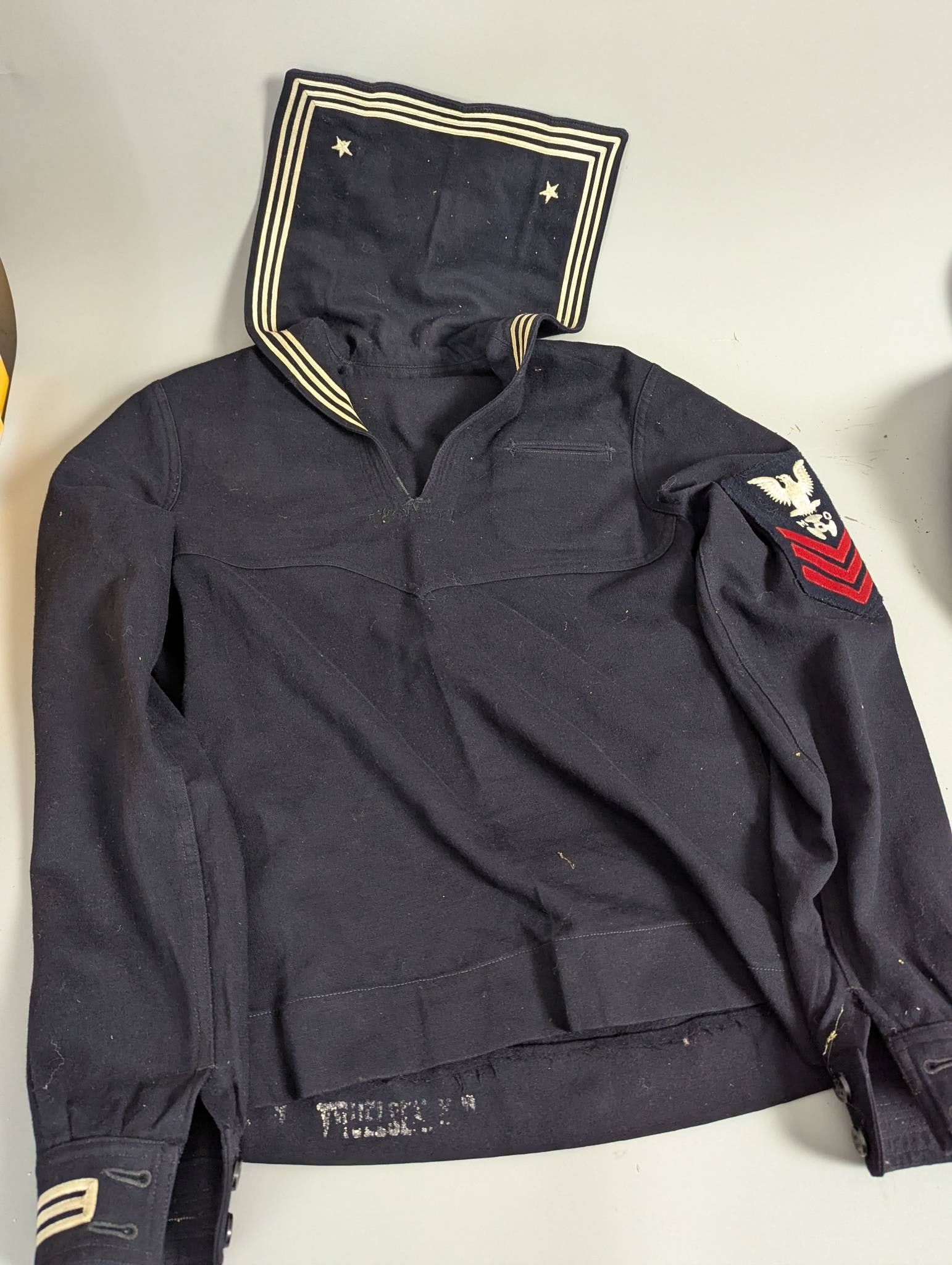 World War 2 US Navy Uniform Tops with Rank Insignias - 6