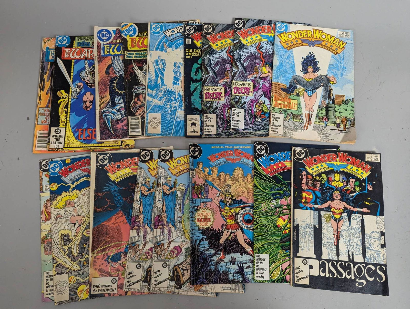 18 1980s Wonder Woman and Warlord Comic Books: **Important** Please read below description on how to avoid high shipping costs. 18 comic books featuring Wonder Woman and Warlord from the 1980s. These vintage comics showcase exciting storylines and
