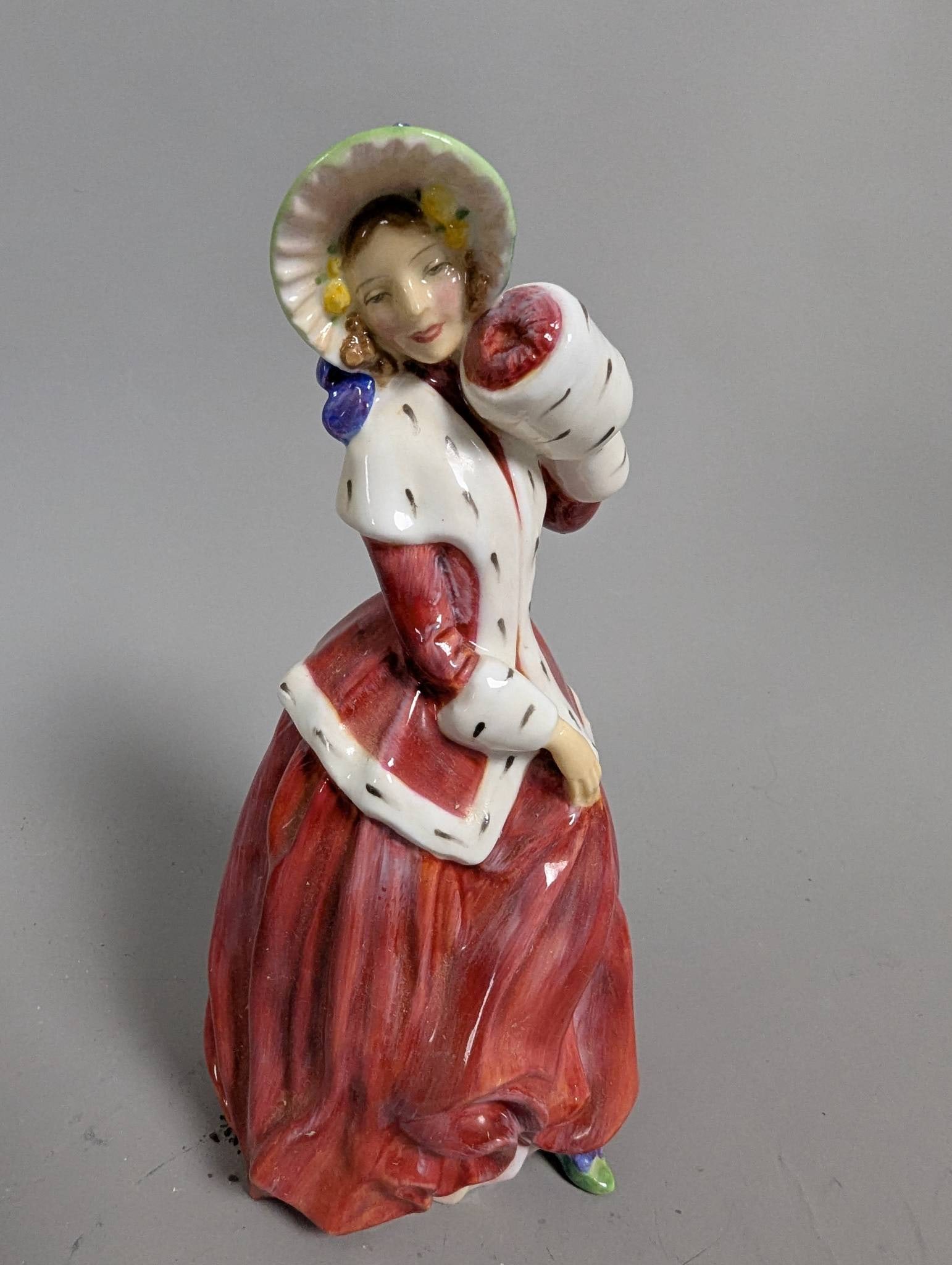 Four Royal Doulton Figurines in Red Hand-Painted Dresses - 8
