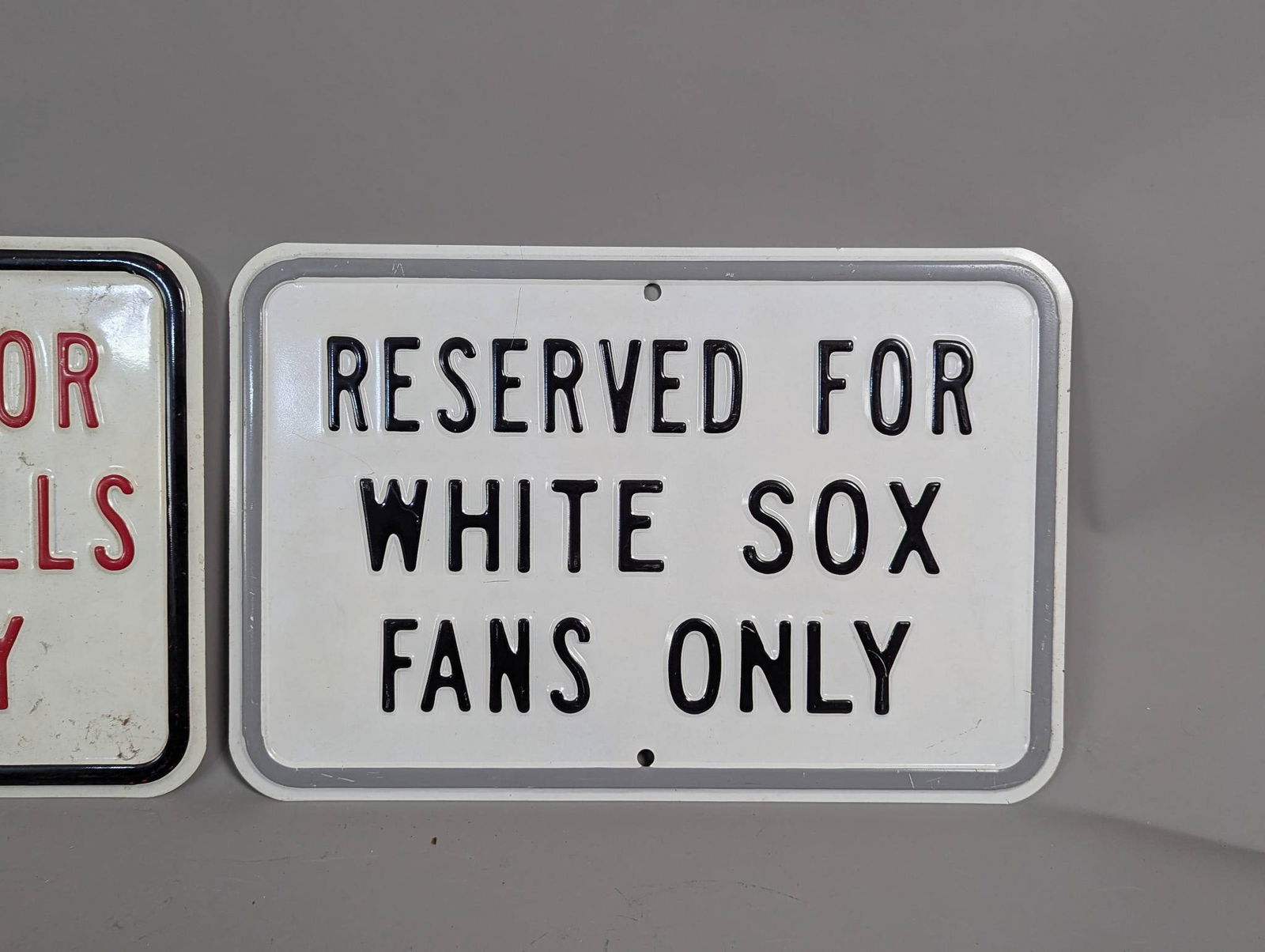 Embossed Reserved Signs for Fans Only Chicago Bulls & White Sox - 2