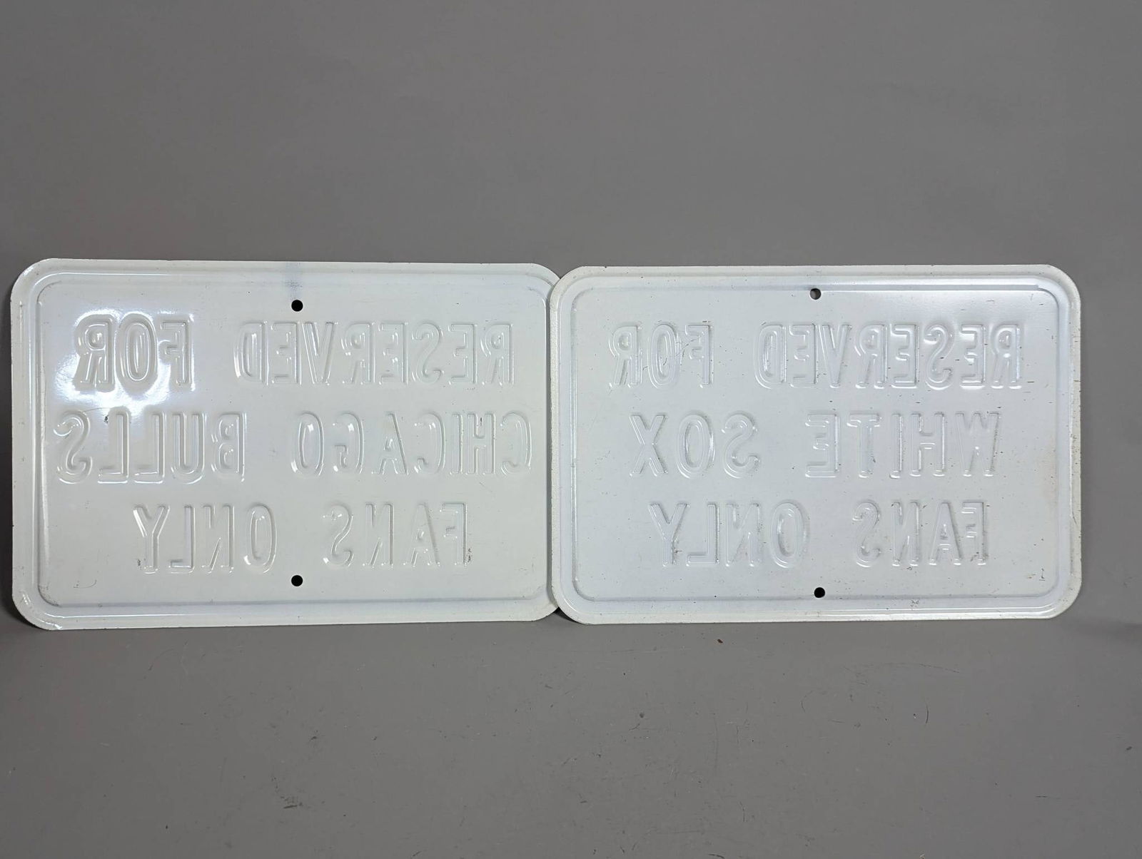 Embossed Reserved Signs for Fans Only Chicago Bulls & White Sox - 4