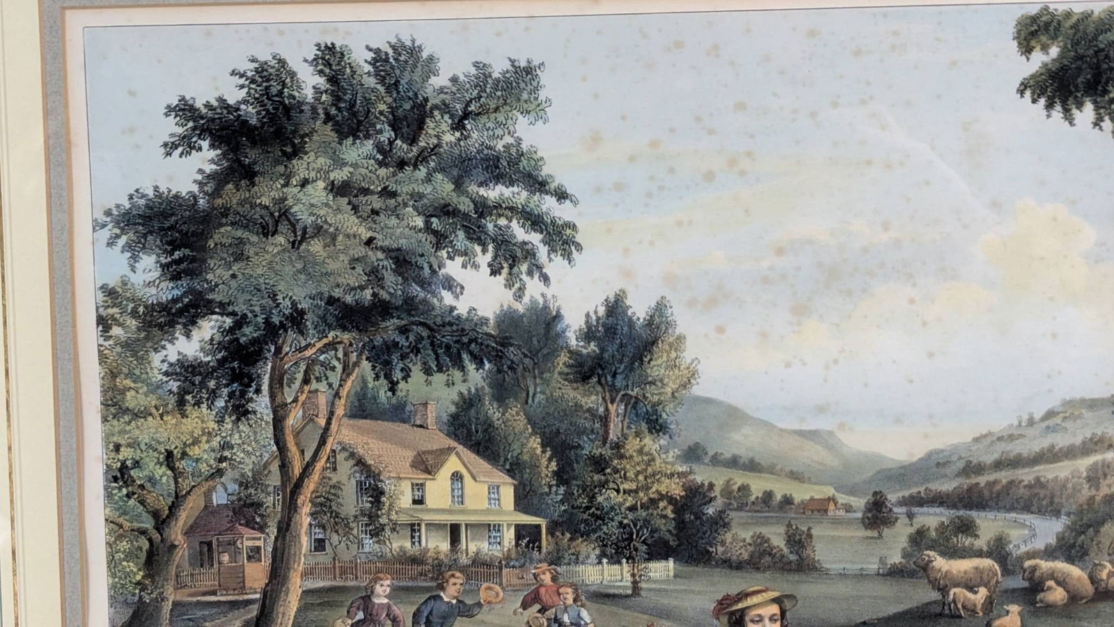 Hand Colored Lithograph by JM Ives Titled The Four Seasons of Life Childhood Currier & Ives - 3