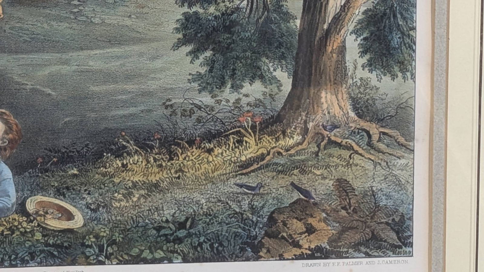 Hand Colored Lithograph by JM Ives Titled The Four Seasons of Life Childhood Currier & Ives - 8