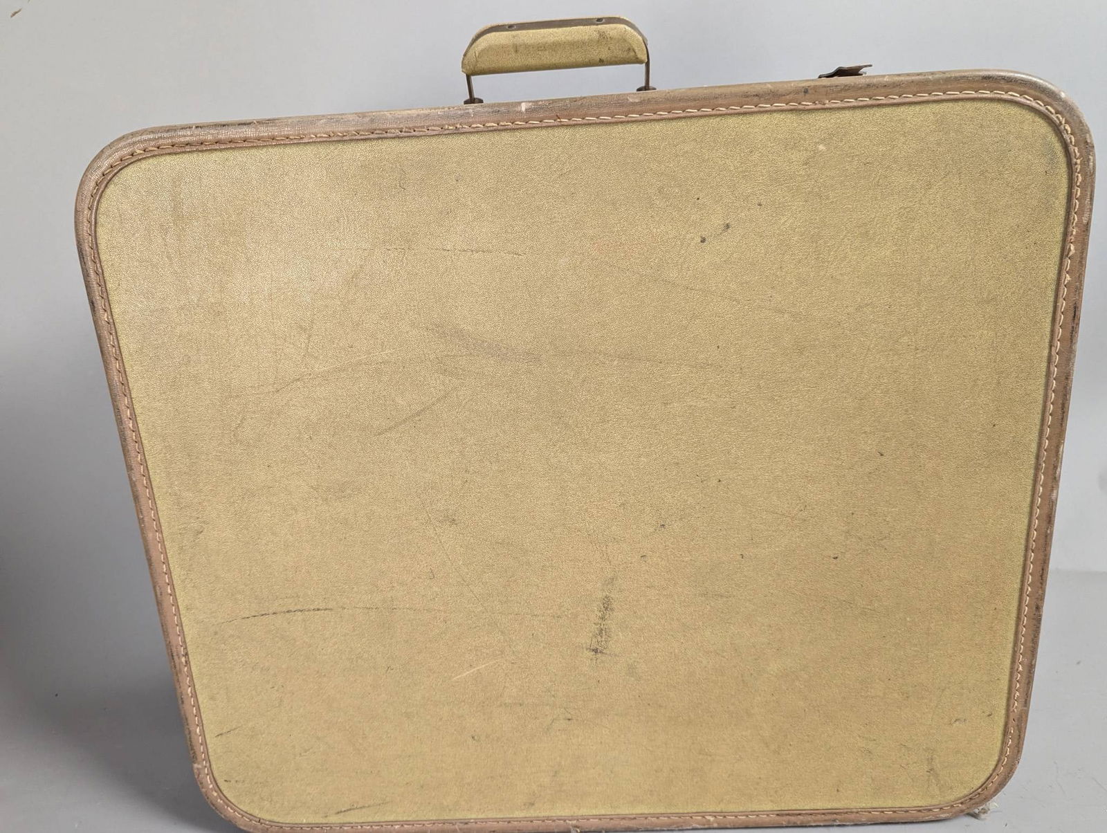 Vintage Travel Suitcase with Hotel Stickers - 6