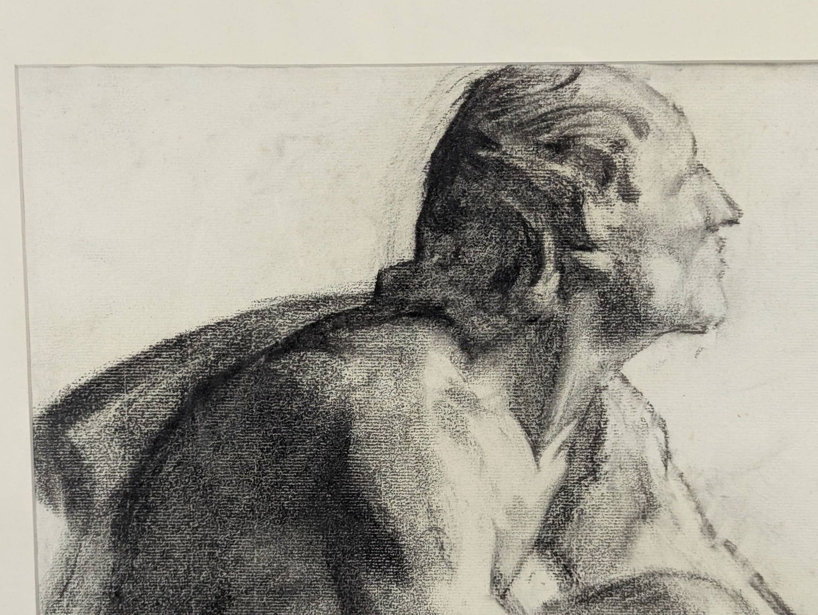Charcoal on Paper by Thomas Pollock Anshutz Depicting a Crouching Male Figure - 3