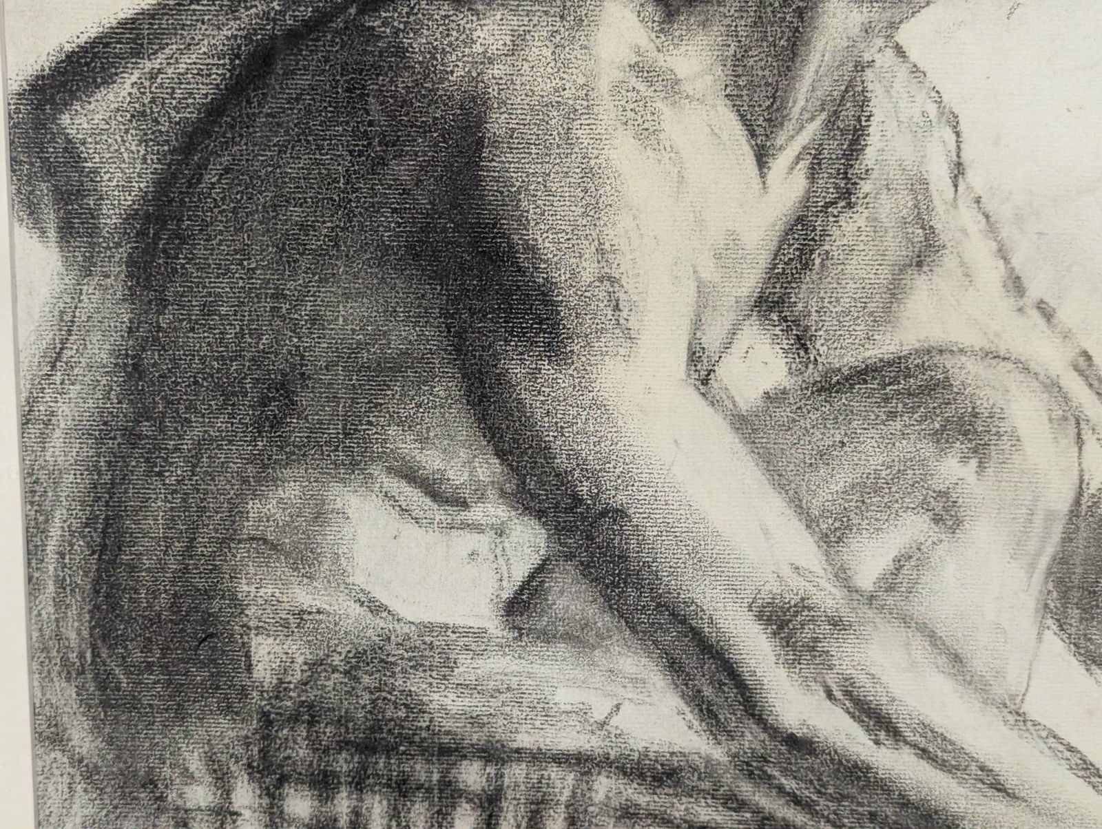 Charcoal on Paper by Thomas Pollock Anshutz Depicting a Crouching Male Figure - 6