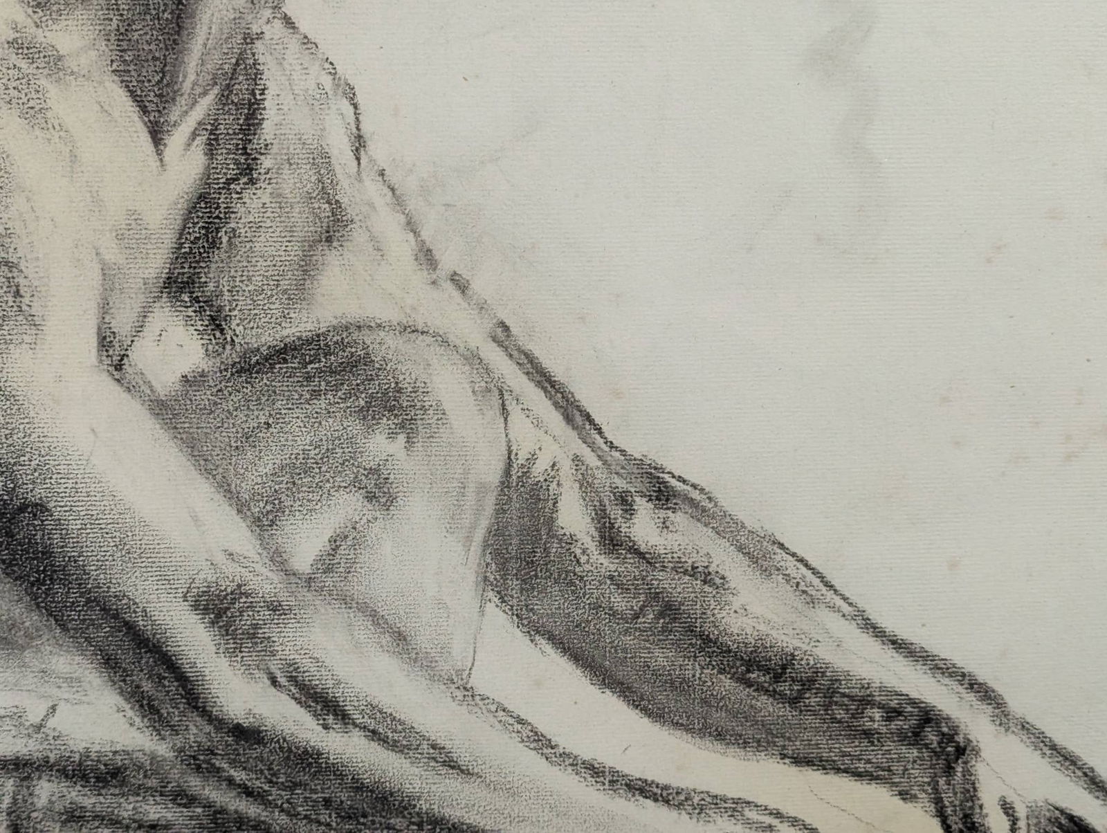 Charcoal on Paper by Thomas Pollock Anshutz Depicting a Crouching Male Figure - 7