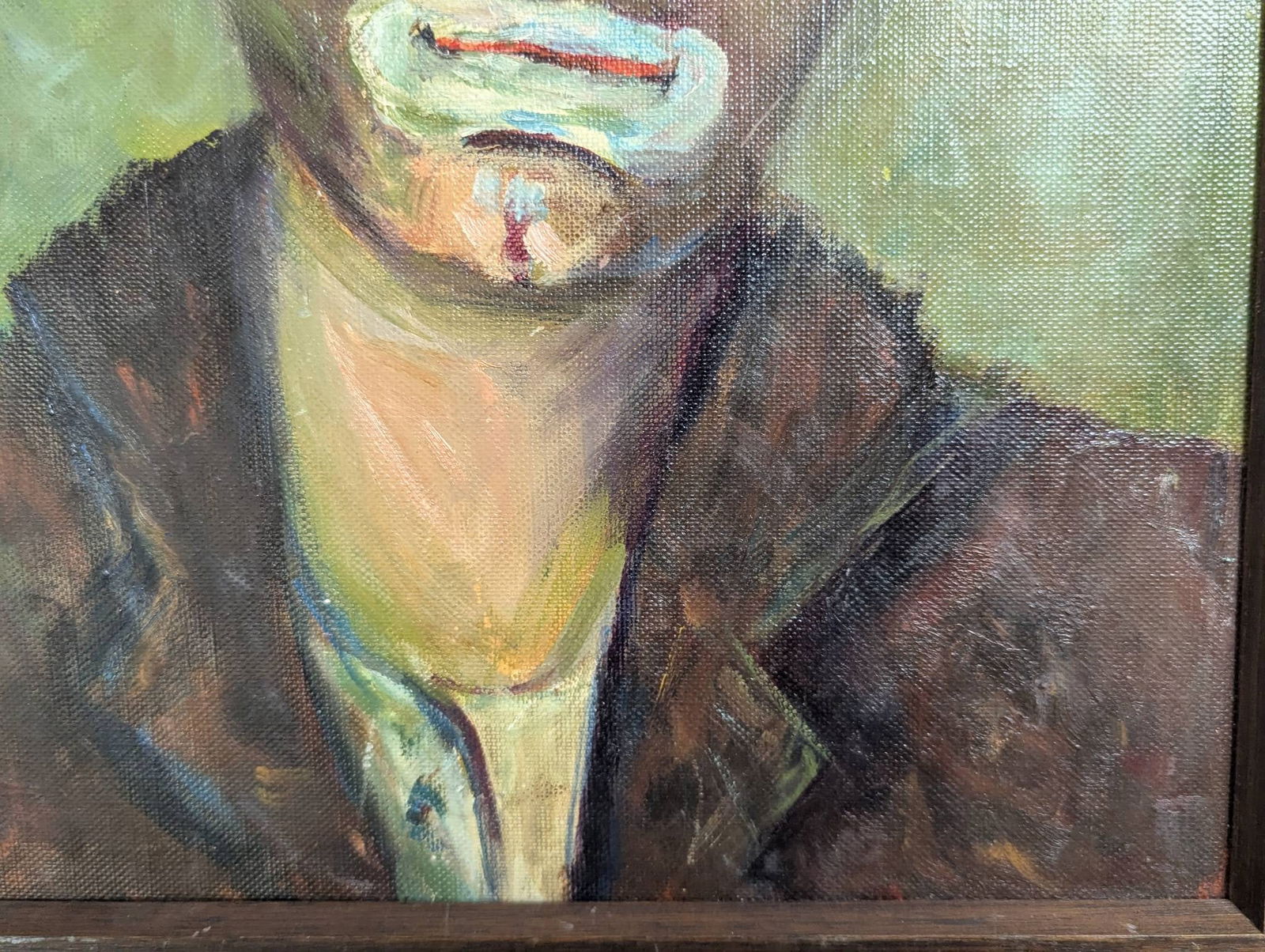 Painting of Suzy Clown by Helen Bucki in Rustic Frame - 6