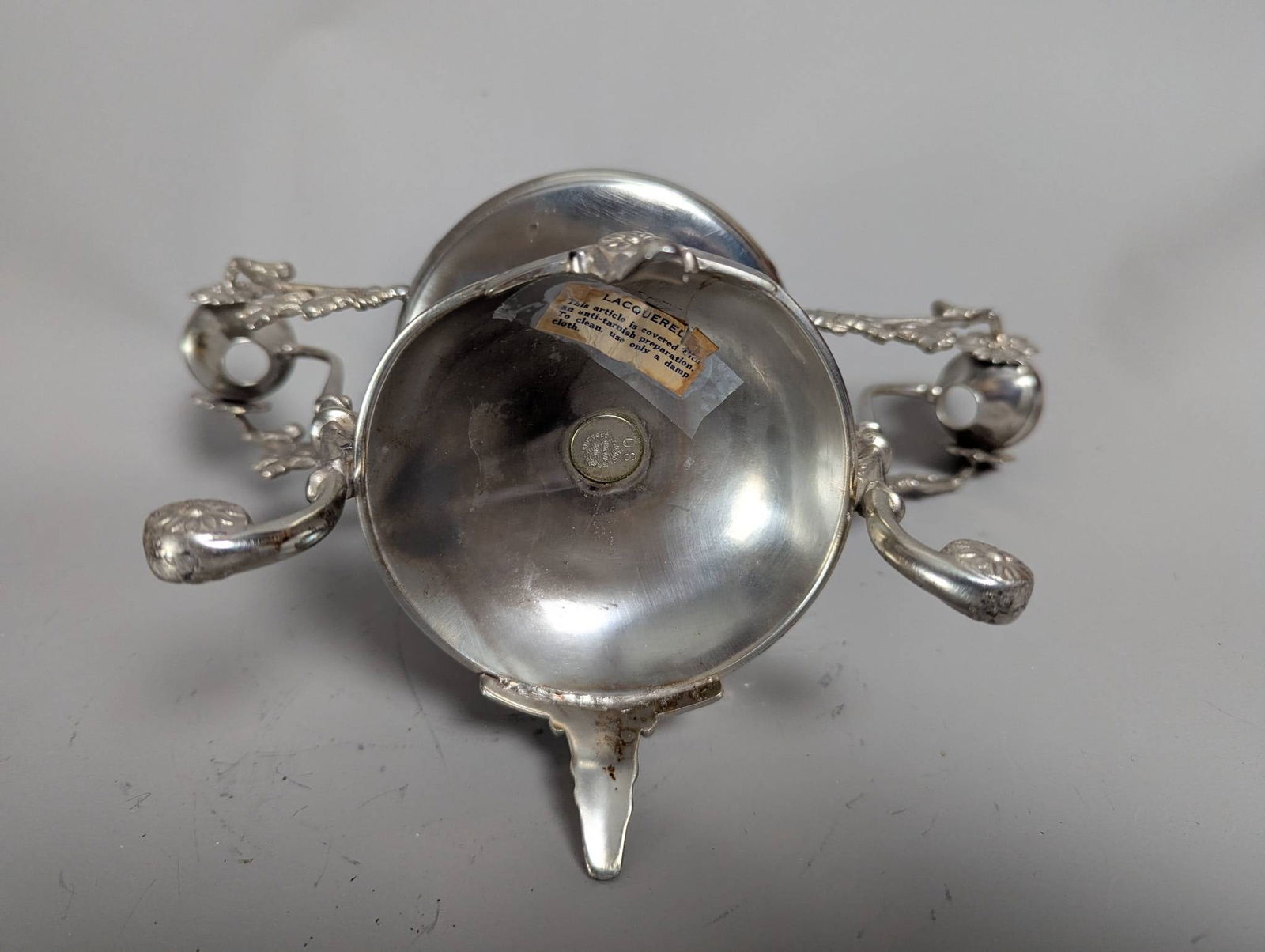 Silver Plate Epergne with Glass Inserts - 7