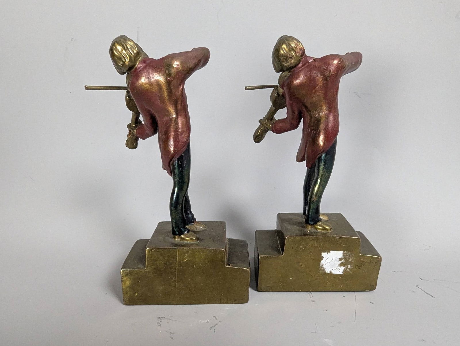 Armor Bronze Huck Finn Bookends with Bronze-Clad Finish - 4