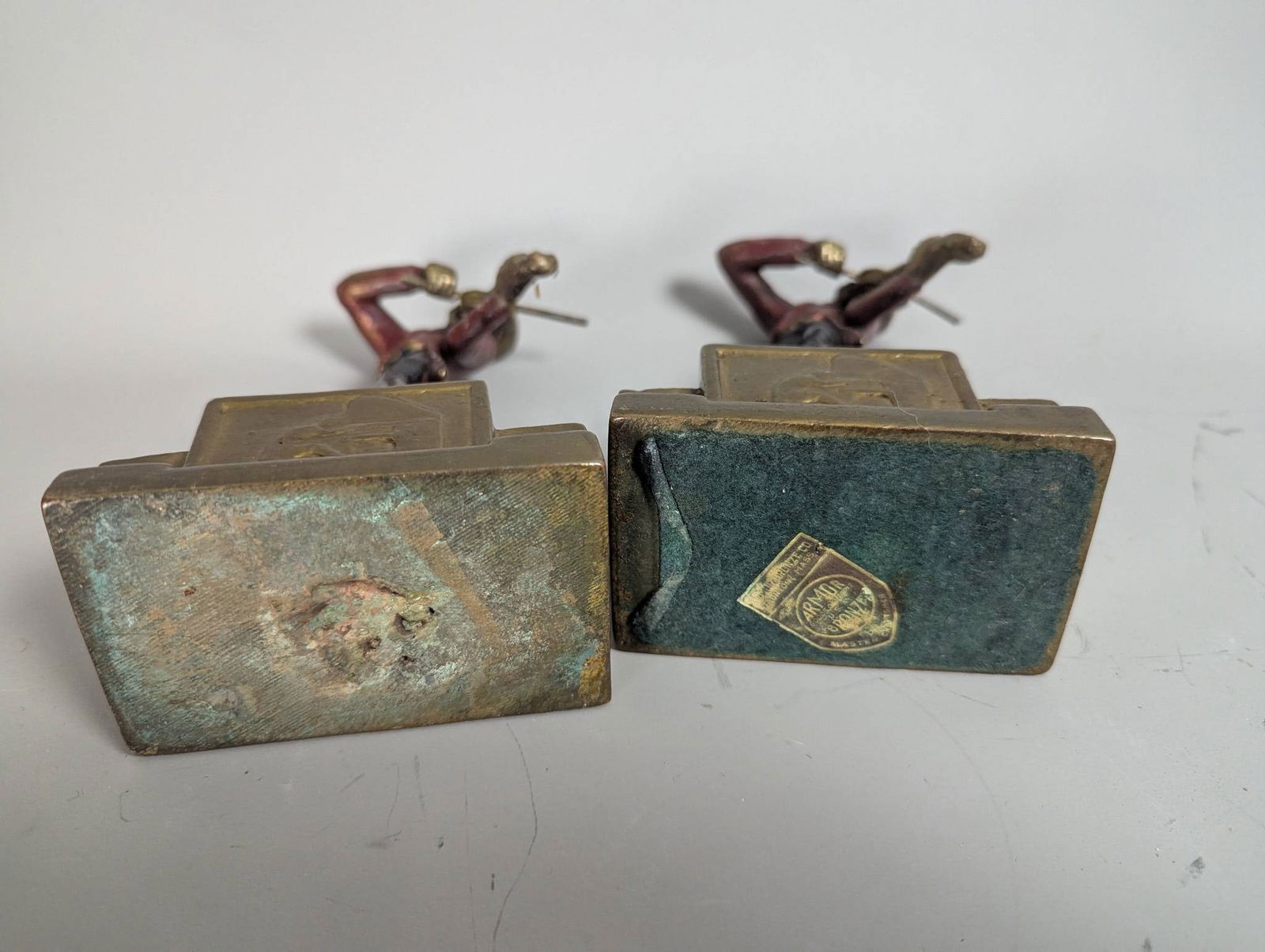 Armor Bronze Huck Finn Bookends with Bronze-Clad Finish - 5