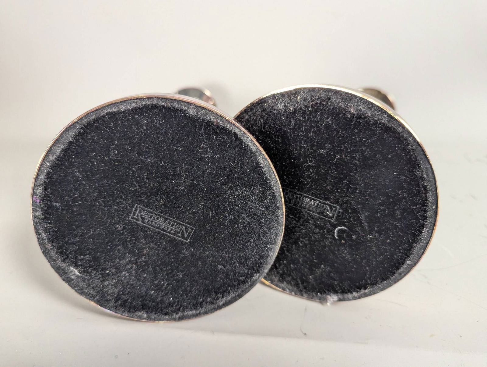 Retired Restoration Hardware Silver-Plated and Lucite Taper Candle Holders - 5