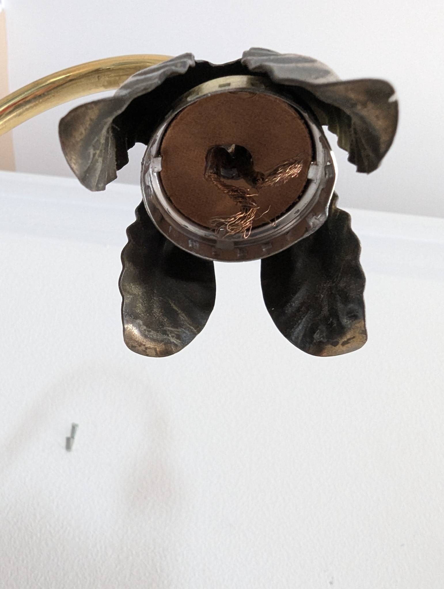 Brass Bridge Floor Lamp with Gooseneck Arm and Ornate Base - 6