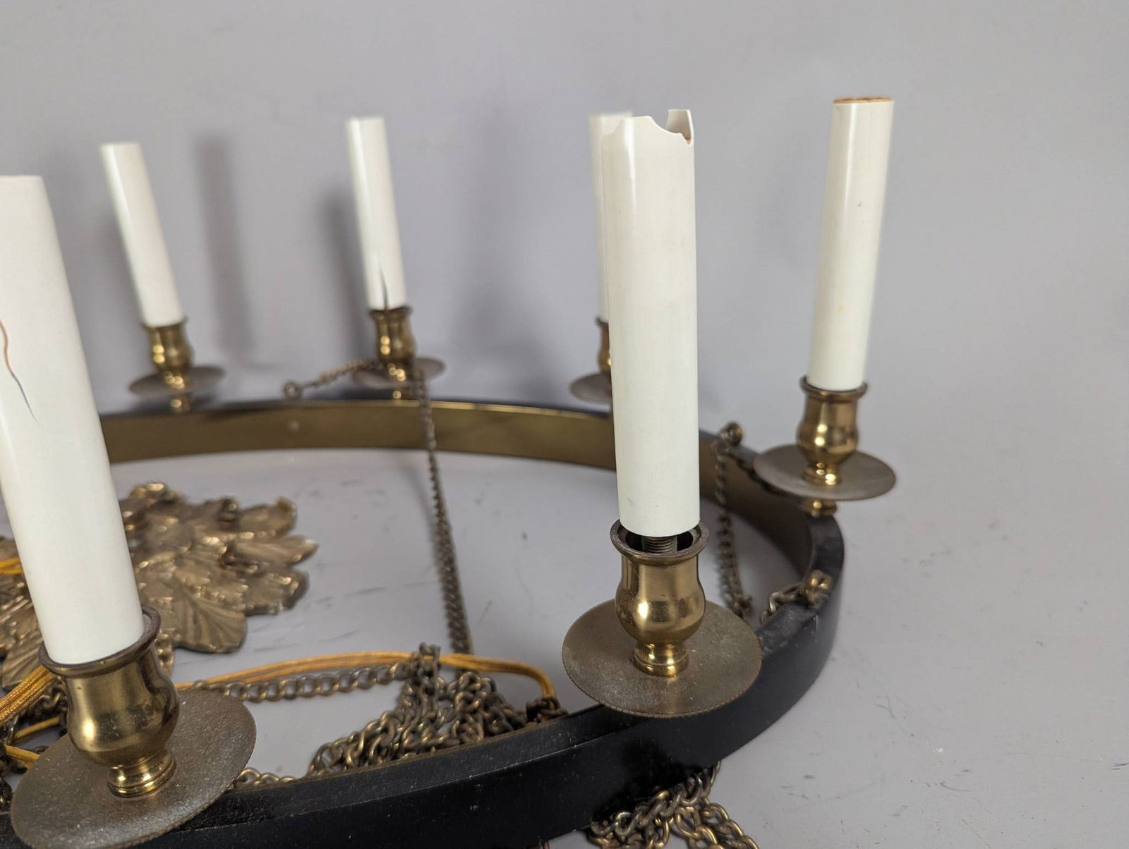 Oval Spanish Revival Chandelier with Eight Candle Holders - 5