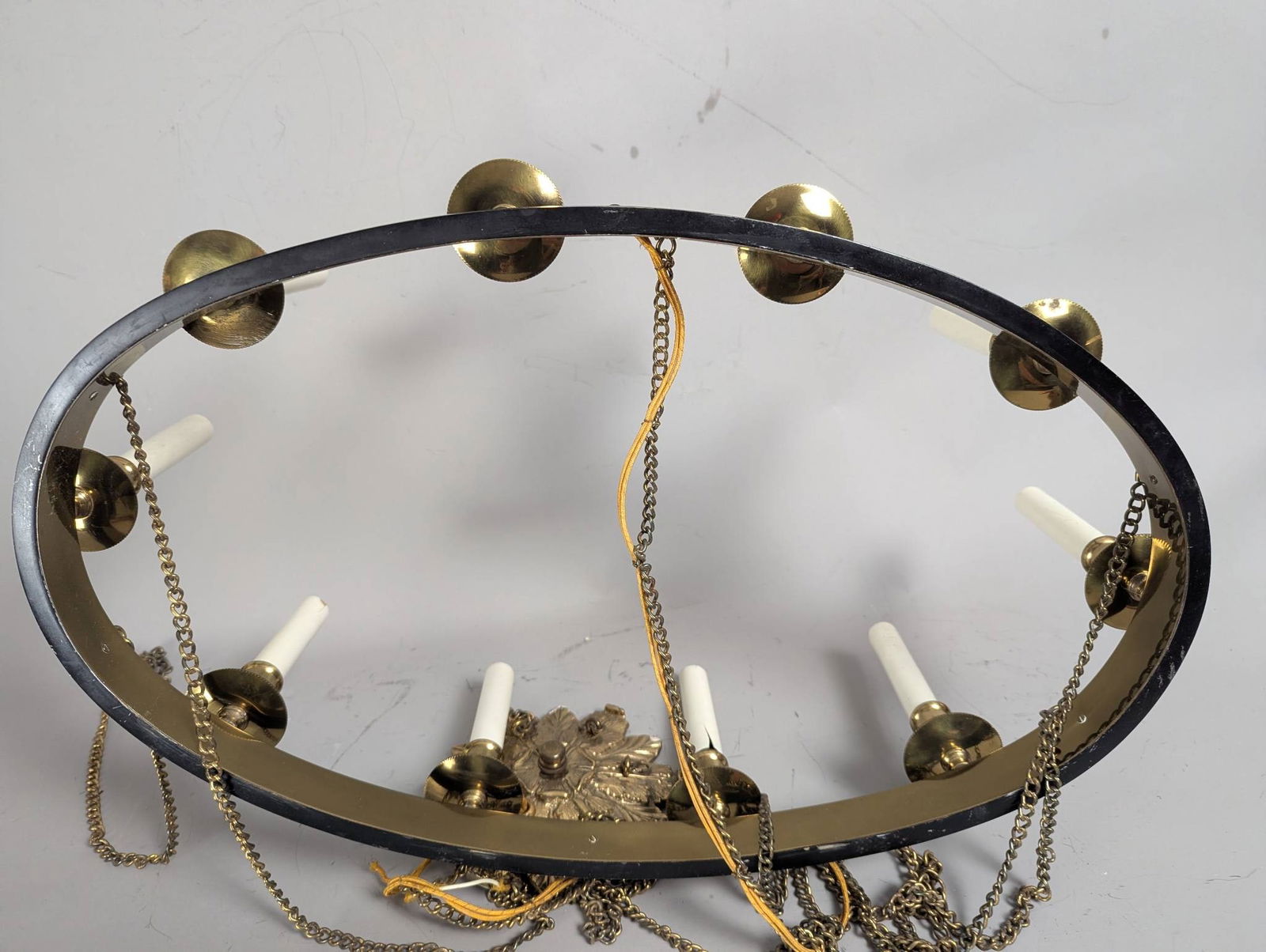 Oval Spanish Revival Chandelier with Eight Candle Holders - 6