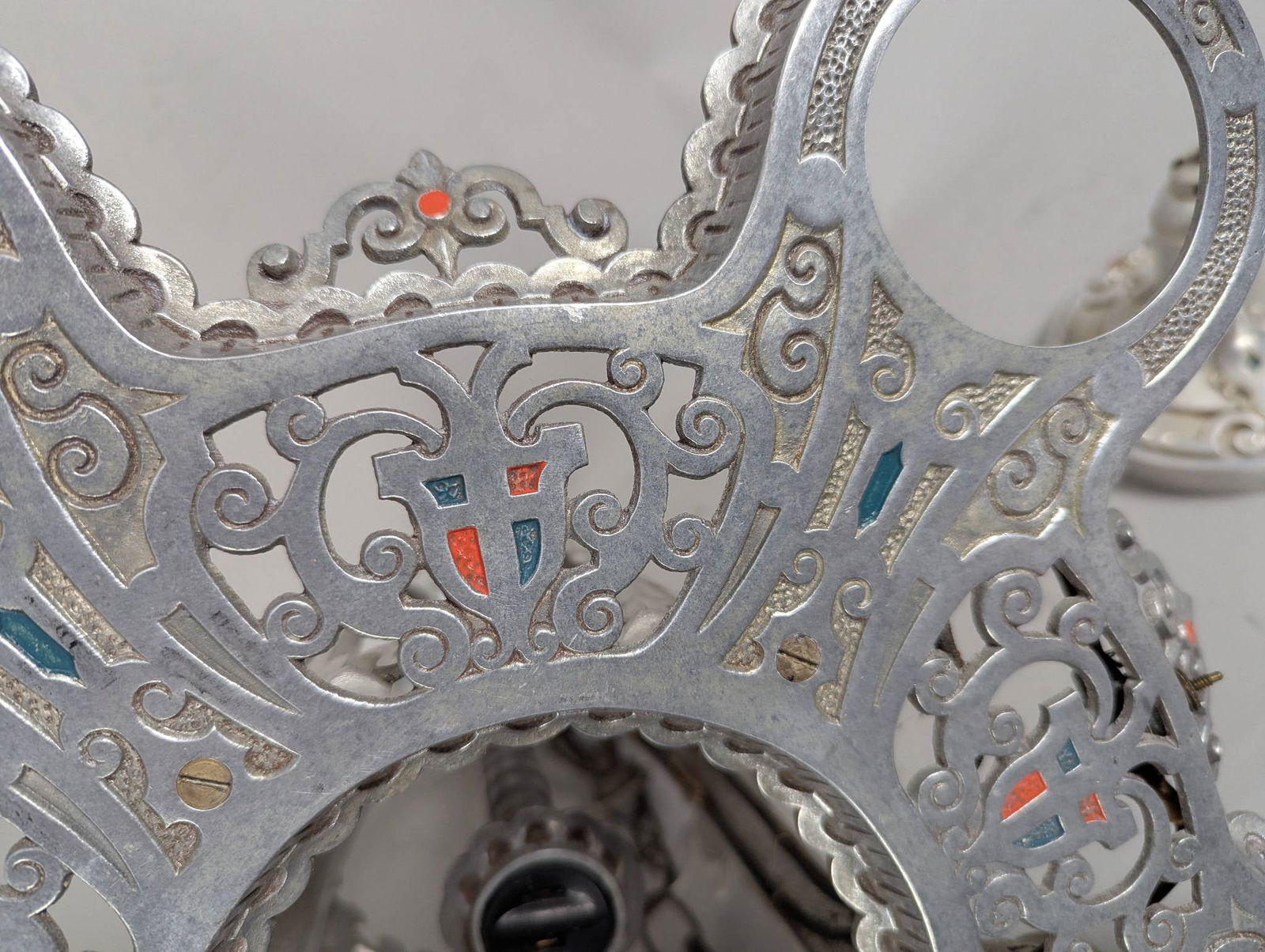 Art Deco Markel Nickel-Plated 5-Light Chandelier Frame with Ceiling Canopy - 7